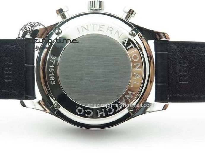 MIROTIME 0509 Minimalist Portuguese 40mm Chrono SS Black Dial On Black Leather Strap A 7382